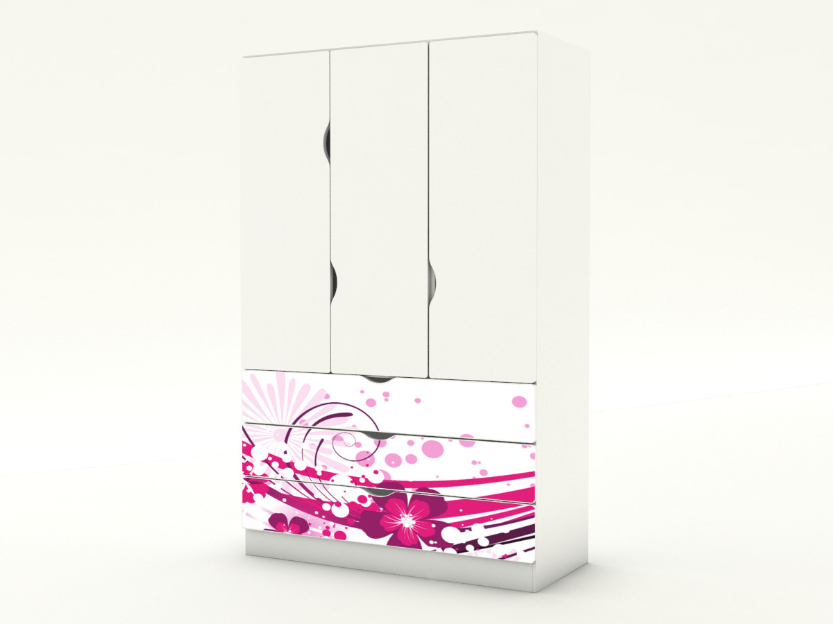 Becks skriňa 120 Flower Pink